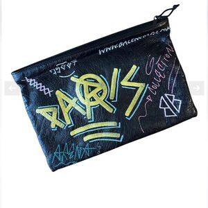 balenciaga bizarre graffiti clutch